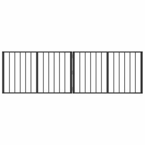vidaXL Bramka dla psa 2 szt. Czarny 100 x 60 cm Stal ocynkowana