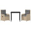 vidaXL Zestaw do jadalni w ogrodzie 3 pcs Beżowy i jasnoszary