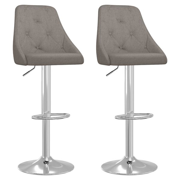 vidaXL Stołki barowe, 2 szt., ciemnoszare, tapicerowane tkaniną
