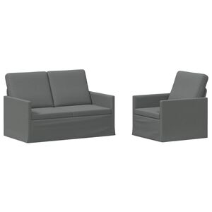 vidaXL Zestaw Sof 2 pcs ciemnoszary tkanina