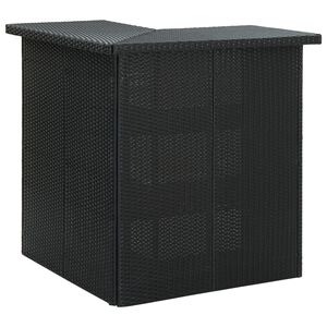 vidaXL Narożny stolik barowy, czarny, 100x50x105 cm, rattan PE