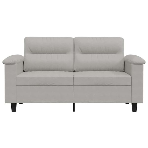 vidaXL Sofa 2-osobowa, jasnoszara, 120 cm, tapicerowana mikrofibrą