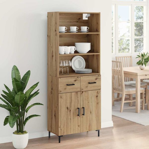 vidaXL Highboard z szufladą Dąb rzemieślniczy 69,5 x 34 x 180 cm