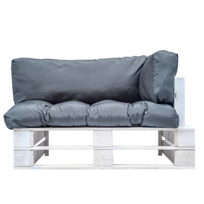 vidaXL Sofa ogrodowa z palet z szarymi poduszkami, sosna