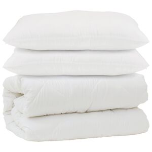 vidaXL Kołdra z poduszką 3 pcs Biały Mikrofibra