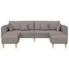 vidaXL Sofa z poduszką 3 pcs Ciemnoszary tkanina
