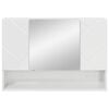 vidaXL Szafka z lustrem z drzwiami Wysoki połysk biały 80 x 17 x 55 cm
