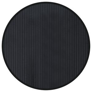 vidaXL Dywan okrągły, czarny, 60 cm, bambusowy