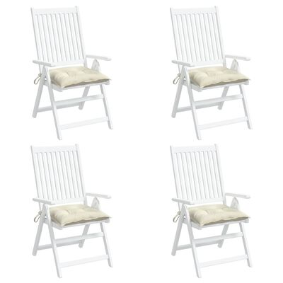vidaXL Poduszki na krzesła, 4 szt., kremowe, 50x50x7 cm, tkanina