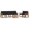vidaXL Zestaw sof na zewnątrz z poduszką 7 pcs Naturalny i czarny