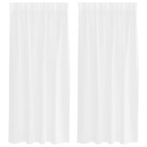 vidaXL Firany Voile z zasłonami 2 pcs Biały 175 x 140 cm Poliester