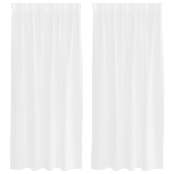 vidaXL Firany Voile z zasłonami 2 pcs Biały 175 x 140 cm Poliester