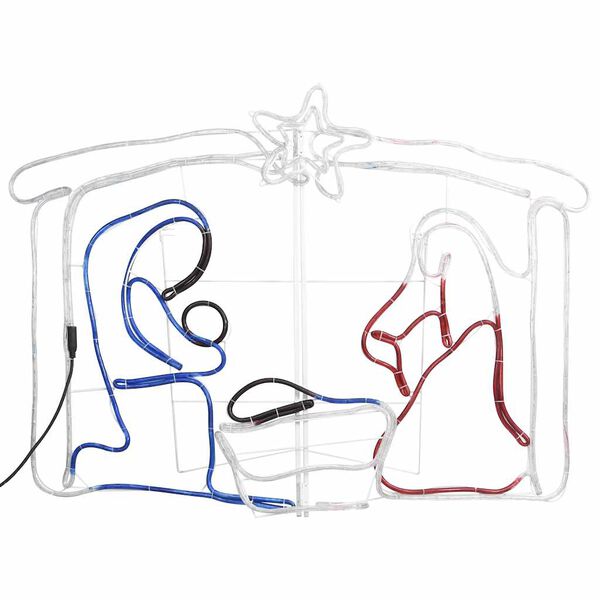 vidaXL Świąteczna dekoracja, szopka, 240 LED, 116x41x87 cm