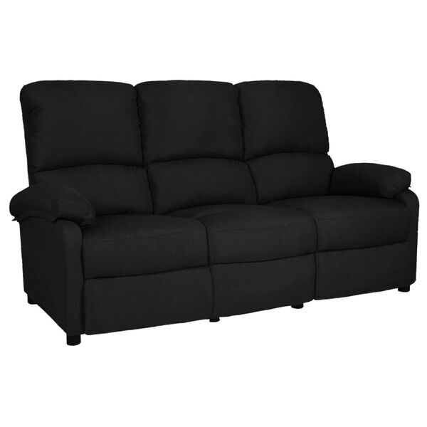 vidaXL 3-osobowa sofa rozkładana, czarna, tapicerowana tkaniną