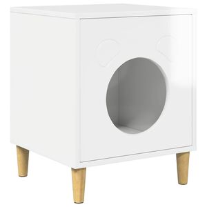 vidaXL Koty Dom Błyszcząca biel 42,5 x 40 x 53 cm Drewno inżynieryjne