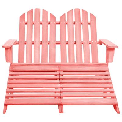 vidaXL 2-osobowe krzesło ogrodowe Adirondack z podnóżkiem, różowe