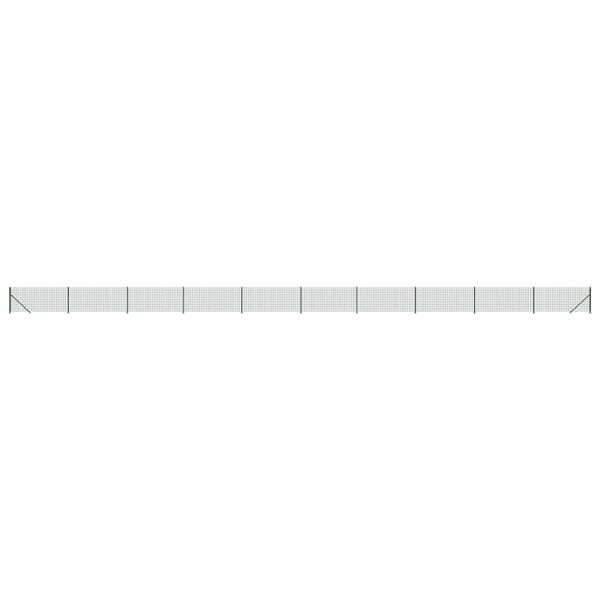 vidaXL Ogrodzenie z siatki, ze stopami słupk&oacute;w, zielone, 0,8x25 m