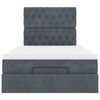 vidaXL Rama łóżka otomana z materacami, szara, 120x190 cm, aksamit