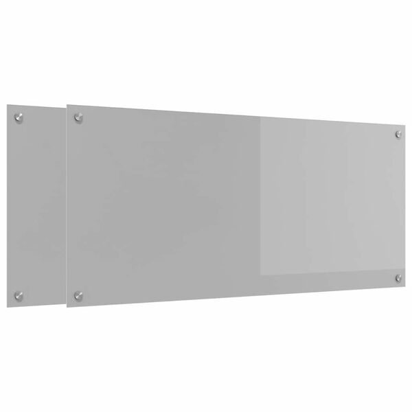 vidaXL Przód kuchenny 2 pcs Jasnoszary 110 x 50 cm szkło hartowane