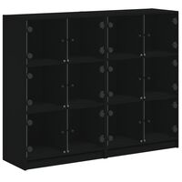 vidaXL Biblioteczka z drzwiczkami, czarna, 136x37x109 cm