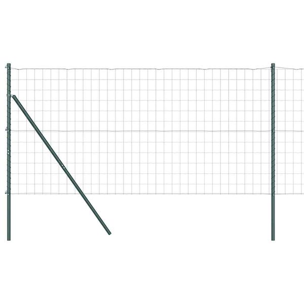 vidaXL Ogrodzenie z słupkiem Zielony 1 x 10 m Stal i PVC