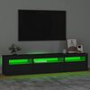 vidaXL Szafka pod TV z oświetleniem LED, czarna, 195x35x40 cm