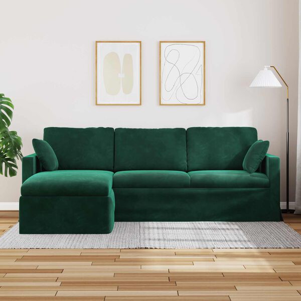 vidaXL Sofa Ciemna zieleń