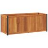 vidaXL Donica ogrodowa, 110x45x44 cm, lite drewno akacjowe i stal