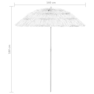 vidaXL Parasol plażowy w hawajskim stylu, biały, 180 cm