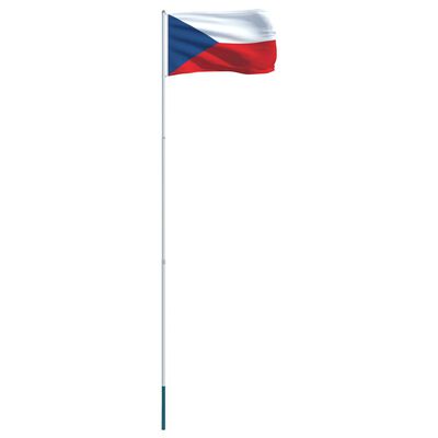 vidaXL Flaga Czech z aluminiowym masztem, 4 m