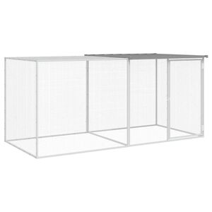 vidaXL Klatka dla kurcząt, z dachem, jasnoszara, 203x98x90 cm, stal