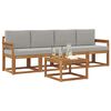 vidaXL Zestaw sof na zewnątrz z poduszką 5 pcs Naturalny i Jasny Szary
