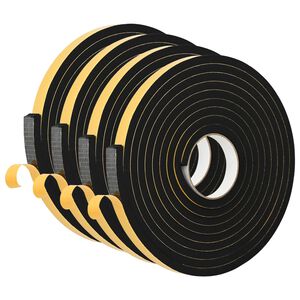 vidaXL Taśma samoprzylepna z pianki 4 szt. Czarny 15mm x 5m Pianka CR