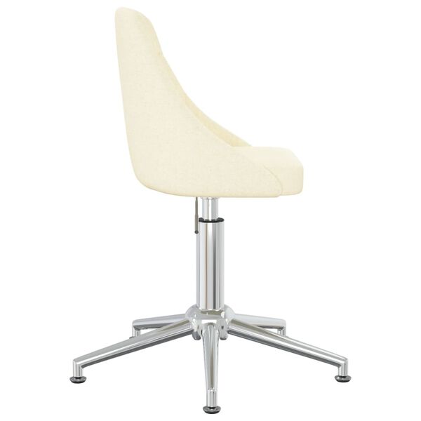 vidaXL Obrotowe krzesło stołowe, kremowe, obite tkaniną