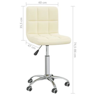 vidaXL Obrotowe krzesło stołowe, kremowe, tapicerowane tkaniną