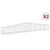 vidaXL Kosze gabionowe, 2 szt, 400x50x40/60 cm, galwanizowane żelazo