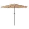 vidaXL Parasol ogrodowy z LED, stalowy słupek, brązowy, 388x388x248 cm