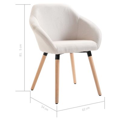 vidaXL Krzesła do jadalni, 6 szt., kremowe, tapicerowane tkaniną