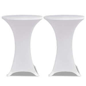vidaXL Obrus na st&oacute;ł barowy &Oslash; 60 cm, biały, elastyczny, 2 szt.