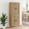 vidaXL Highboard 2 pcs Dąb rzemieślniczy Drewno inżynieryjne i szkło