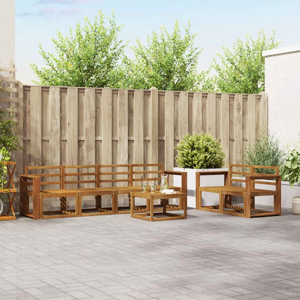 vidaXL Zestaw sof na zewnątrz 7 pcs Naturalny Lite Drewno Akacji