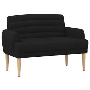 vidaXL Sofa dwuosobowa z guzikowym pikowaniem Czarny 116 x 67 x 80 cm