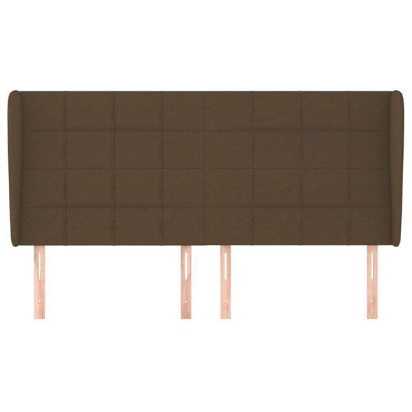 vidaXL Zagłówek uszak, ciemnobrązowy, 203x23x118/128 cm, tkanina