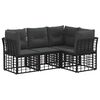 vidaXL Zestaw sof na zewnątrz z poduszką 4 pcs Czarny Poliester