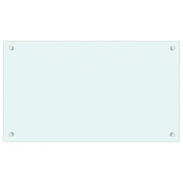 vidaXL Panel ochronny do kuchni, biały, 70x40 cm, szkło hartowane