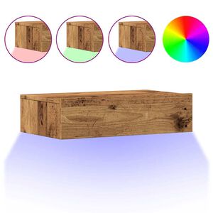 vidaXL Szafka telewizyjna z LED, stare drewno, 60x35x15,5 cm
