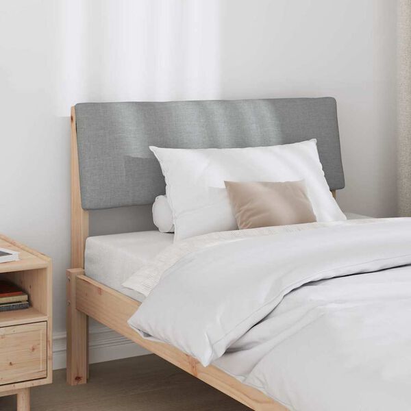 vidaXL Tapicerowane wezgłowie Jasnoszary 100 cm Lite drewno sosnowe