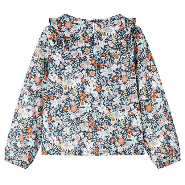 Bluzka dziecięca z długimi rękawami, ciemnoniebieska, 104