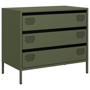 vidaXL Szafka, oliwkowa, 68x39x58,5 cm, stal walcowana na zimno