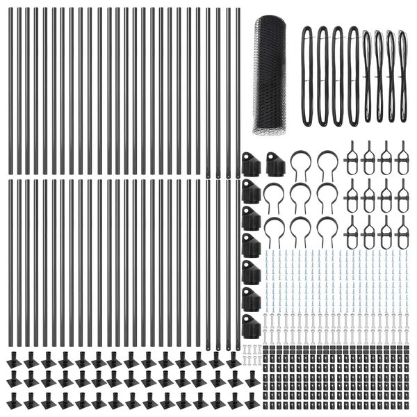 vidaXL Słupek ogrodzeniowy. Szary 100 x 0,8 m (siatka 13 mm)